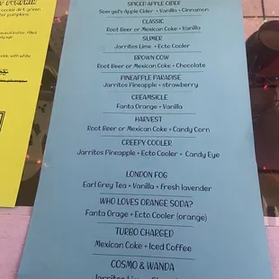 menu