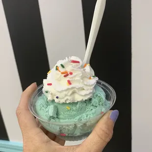 Blue Moon. One of the most incredible ice creams I've ever had. Tasted like lemon pound cake, texture and taste out of this world.