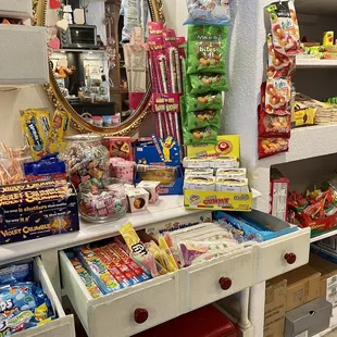 a variety of sweets and candy