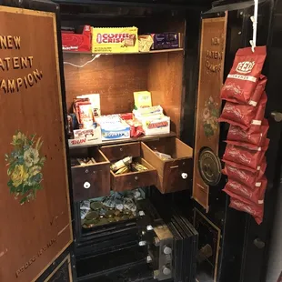 the inside of a cabinet