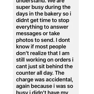 a text message from a customer