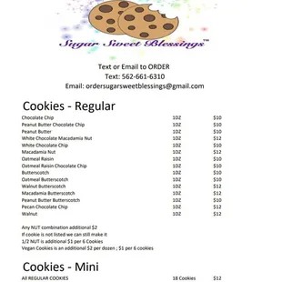 a list of cookies