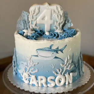 Shark themed cake