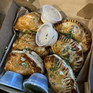 Wow beautiful chicken and beef empanadas - they are ready to purchase at 11am