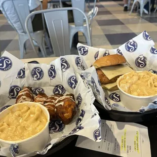 Wings and a naked chicken sandwich with Mac.