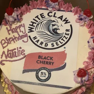 a white claw hard shell cake