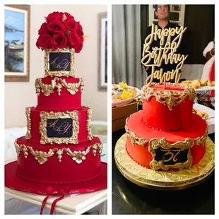 Rich Red cake vs subdued red-orangey cake