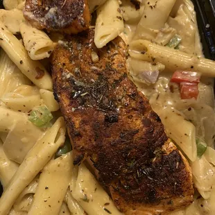 Rasta Pasta with Jerk Salmon