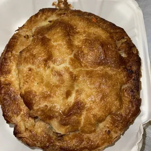Chicken pot pie fills and ENTIRE meal to go container.