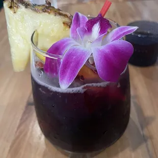 Red sangria with sorrel - yummy