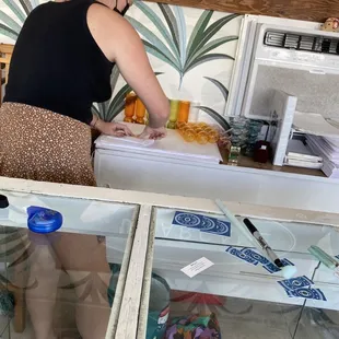 Co-OwnerKennedy is wrapping some special items for me