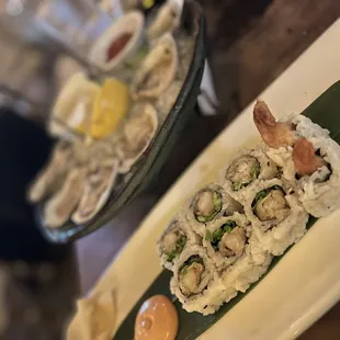 Happy hour Shrimp Tempura-oysters.