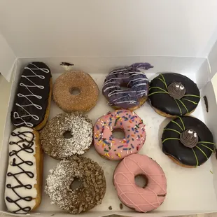Dozen donuts (minus two for sampling when I got home).