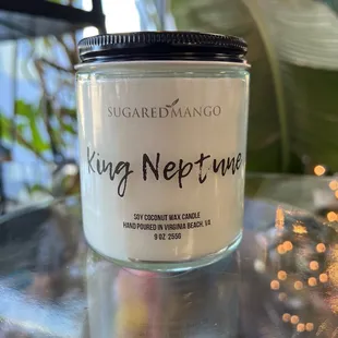 King Neptune Candle only at Sugared Mango 757-918-2021