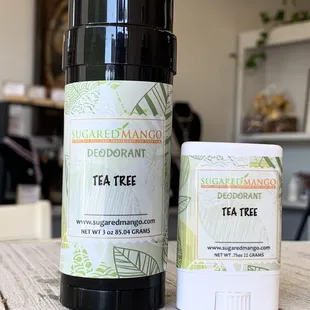 Here is one if our big sellers.  Aluminum free deodorant!  Check out our other scents www.sugaredmango.com/products/deodorant