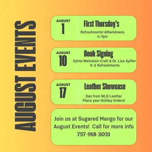 Join us for August 2024 Events!
