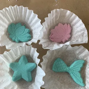 These bath bombs were made by customers in our Bath Bomb Class!  Call to schedule your class!  757-918-2021