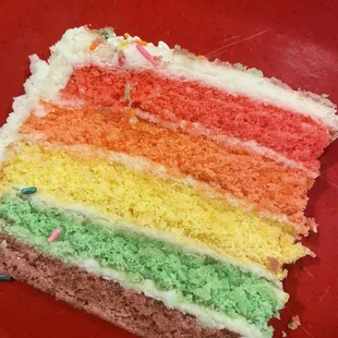 Rainbow cake.  Yum.