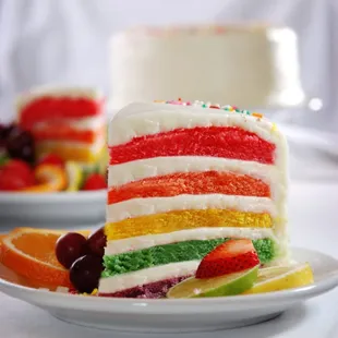 a slice of cake on a plate