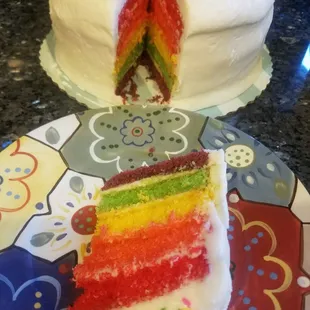 Rainbow layered cake