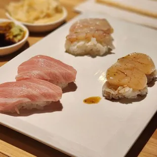 Scallops, Otoro, Sweet Shrimp