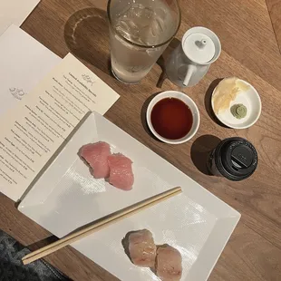 Tuna Sushi and Japanese Yellowtail Sushi