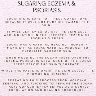 Sugaring helps heal eczema and psoriasis