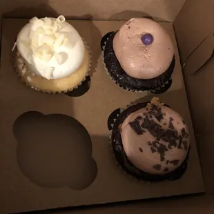 white wedding cake (white), peanut butter (purple dot-YUM), whatchamacallitit (interesting)