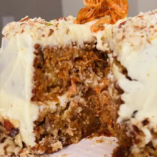 a piece of carrot cake
