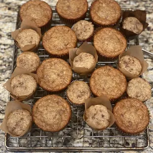 Freshly Baked Gluten Free, No sugar added Banana Nut Cupcakes