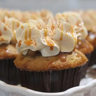 Spiced Caramel Apple Cupcake. Baked apples inside this cupcake.