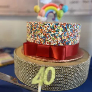 Rainbow sprinkle cake