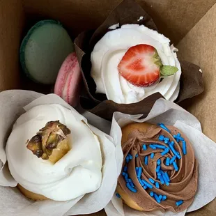 a box of cupcakes
