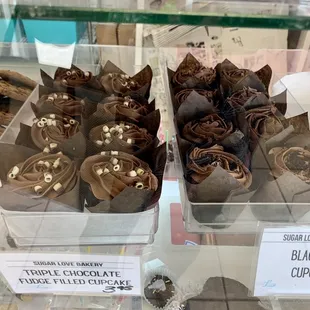 chocolate cupcakes and cookies