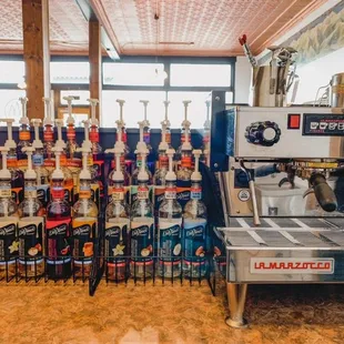 a coffee machine in a coffee shop