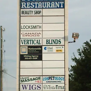 a sign for the restaurant