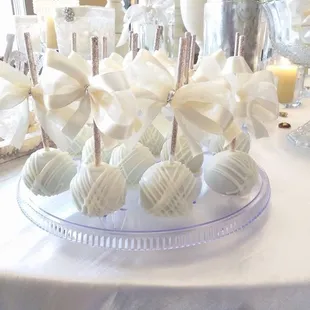 cake popss on a plate