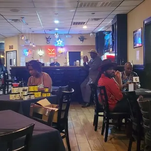 Another shot of the  nearly empty dining room with the stained ceiling.