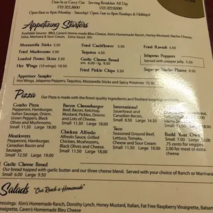 menu