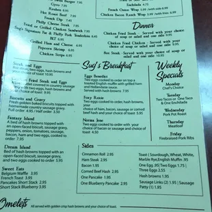 sushi and sashimi, menu