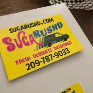  a sign for sugarushd fresh desserts