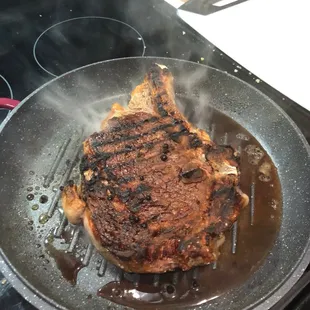 Bone in Ribeye stovetop Charred Mr
