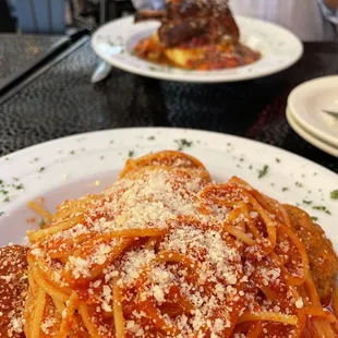 Spaghetti and meatballs, lamb.