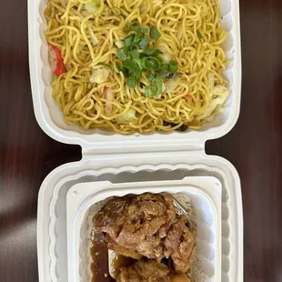 Spicy Garlic Chicken and Yakisoba