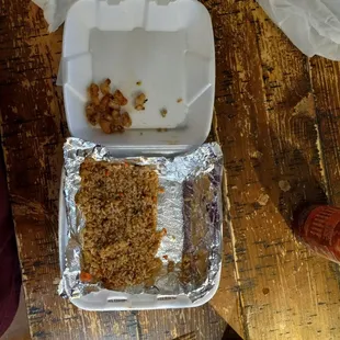 a tray of food on a table