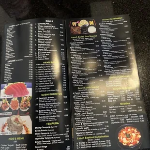 menu