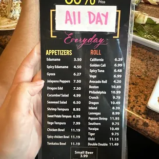 30% off Menu Special