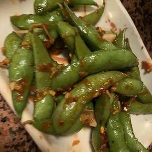 Spicy Garlic Edamame