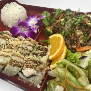 Bento special $17.95 Choose 2 of the 19 items Served with salad, rice, miso soup