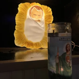 Baby and adult Jesus joined us in our booth;/)